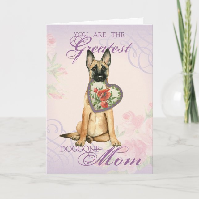 Malinois Heart Mum Card (Front)