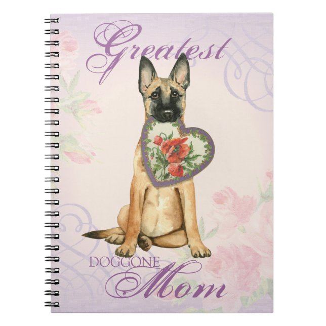 Malinois Heart Mum Notebook (Front)