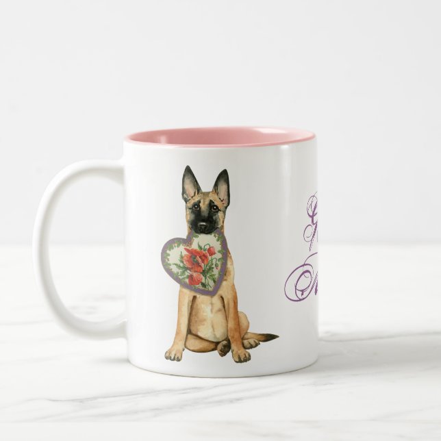 Malinois Heart Mum Two-Tone Coffee Mug (Left)