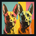 Malinois POP ART 2  Poster<br><div class="desc">The graphic depicts a Malinois dog in a pop art style,  capturing its energy and charisma through bold colours</div>
