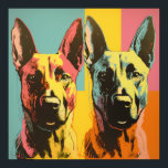Malinois POP ART 2  Poster<br><div class="desc">The graphic depicts a Malinois dog in a pop art style,  capturing its energy and charisma through bold colours</div>