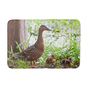 Mallard and Ducklings by Shirley Taylor Bath Mat