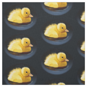 Mallard Chick on Pond Fabric