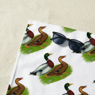 Mallard Drake and Duck Beach Towel