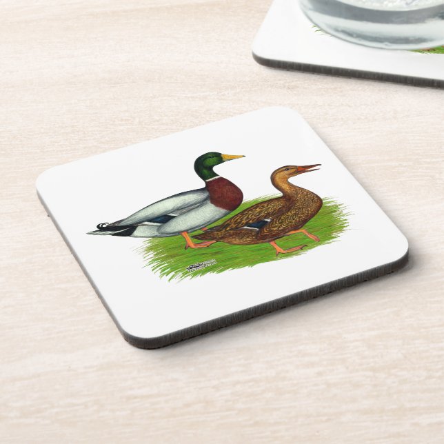Mallard Drake and Duck Coaster (Left Side)