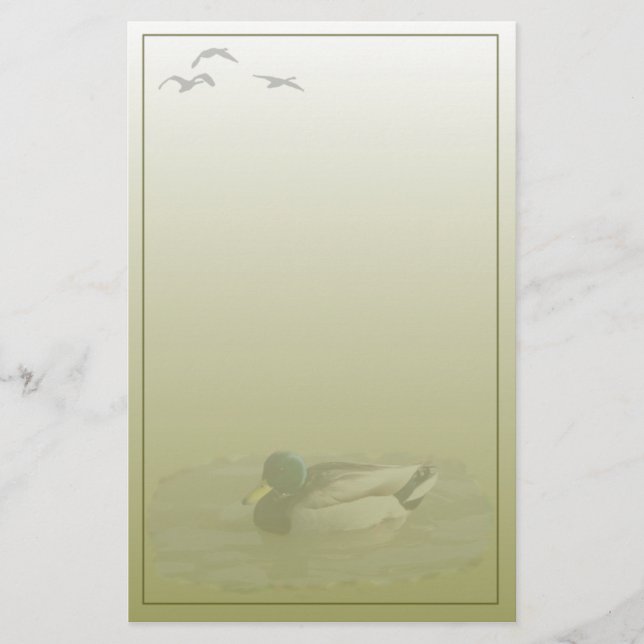 Mallard Drake Custom Stationery (Front)