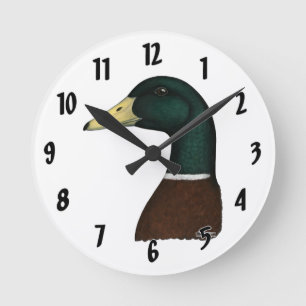 Mallard Drake Head Round Clock