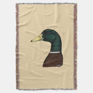 Mallard Drake Head Throw Blanket