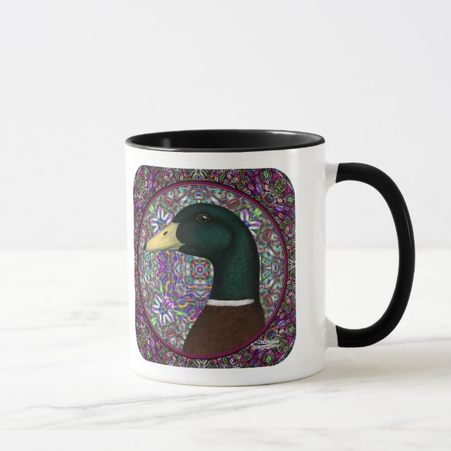 Mallard Drake Mosaic Circle Mug (Right)