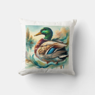 Mallard Duck 241024AREF138 - Watercolor Cushion