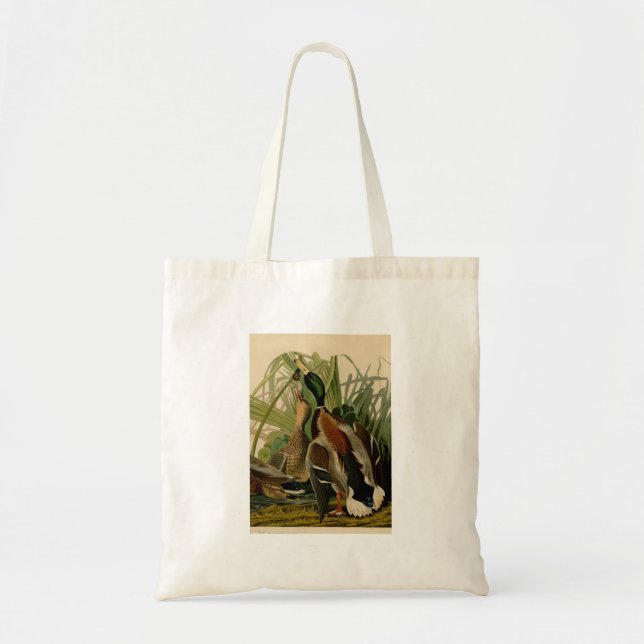 Mallard Duck Audubon Bird Painting Tote Bag (Front)