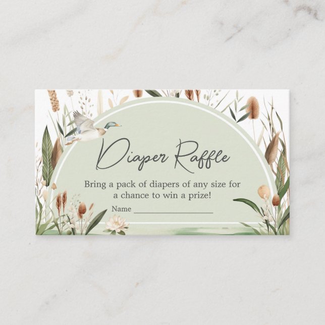 Mallard Duck Baby Shower Diaper Raffle Enclosure Card (Front)