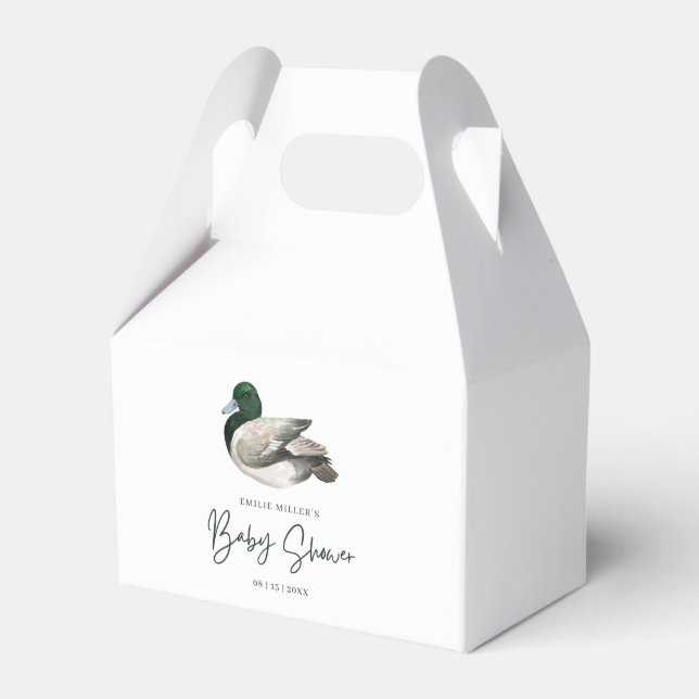 Mallard Duck Baby Shower Party Gender Neutral Baby Favour Box (Front Side)