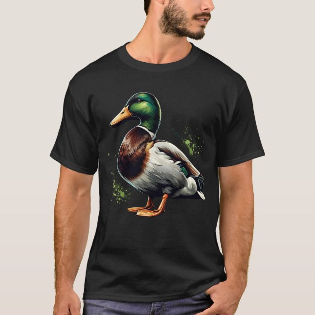 Mallard Duck Bird Lover Watcher Birding T-Shirt (Front)