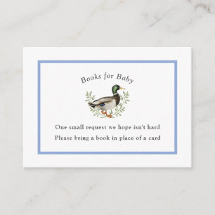 Mallard Duck Blue Vintage Baby Book Enclosure Card