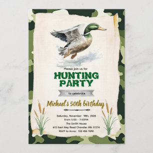 Mallard Duck Camo Birthday Invitation