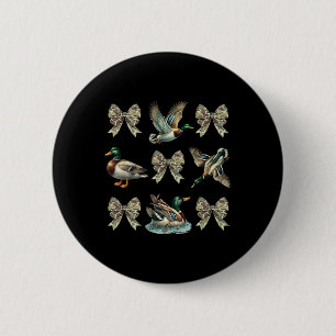 Mallard Duck Camouflage Camo Bow Duck Hunting Girl 6 Cm Round Badge