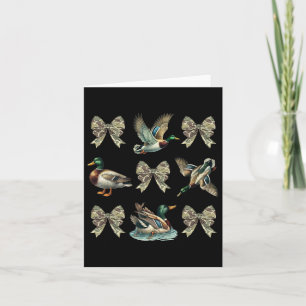 Mallard Duck Camouflage Camo Bow Duck Hunting Girl Card