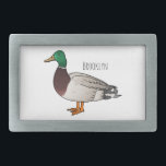 Mallard duck cartoon illustration belt buckle<br><div class="desc">Mallard duck cartoon illustration</div>