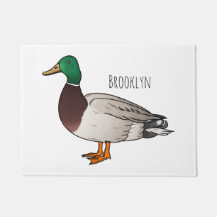 Mallard duck cartoon illustration doormat