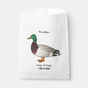 Mallard duck cartoon illustration favour bag