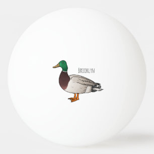 Mallard duck cartoon illustration ping pong ball