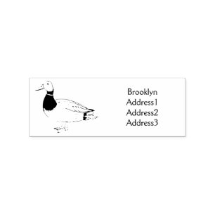Mallard duck cartoon illustration rubber stamp