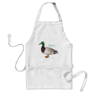 Mallard duck cartoon illustration   standard apron
