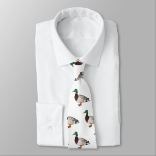 Mallard duck cartoon illustration  tie