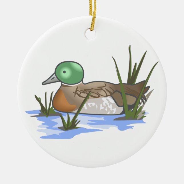 Mallard Duck Ceramic Ornament (Front)