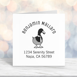 Mallard Duck Collar Necktie Arch Address Self-inking Stamp