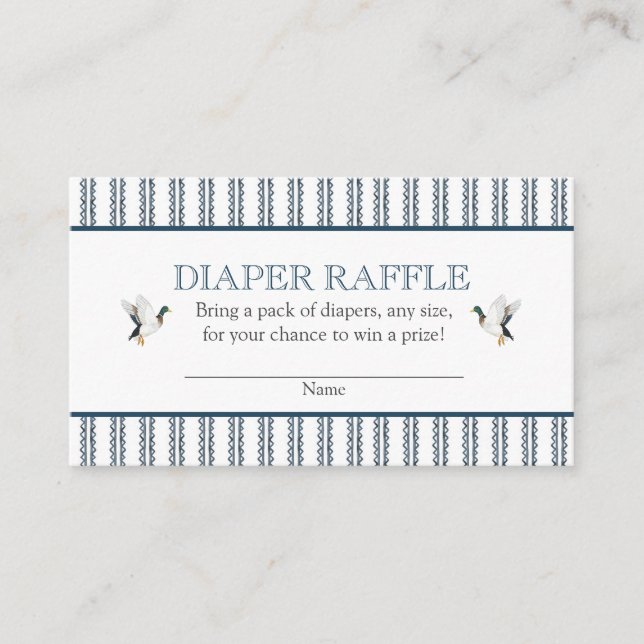 Mallard Duck Diaper Raffle baby shower Insert (Front)