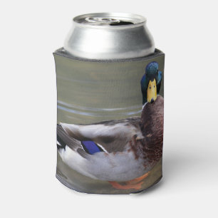Mallard Duck Drake Water Photo Can Cooler