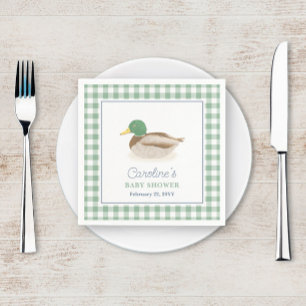 Mallard Duck Duckling Country Hunting Baby Shower Napkin