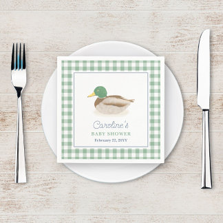 Mallard Duck Duckling Country Hunting Baby Shower Napkin