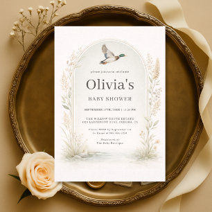 Mallard Duck Elegant Baby Shower Invitation