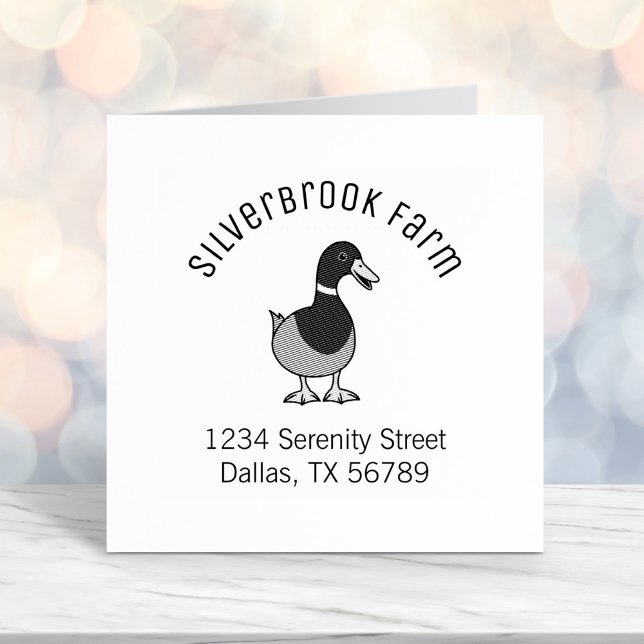 Mallard Duck Farm Arch Address Self-inking Stamp (Creator Uploaded)