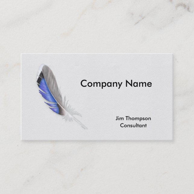 Mallard Duck Feather Watercolor Business Card (Front)