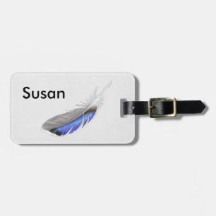 Mallard Duck Feather Watercolor Luggage Tag