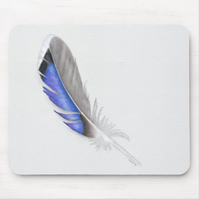Mallard Duck Feather Watercolor Mouse Pad (Front)
