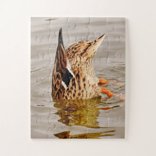 Mallard Duck Feeding Underwater Jigsaw Puzzle