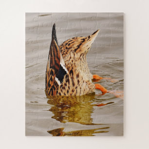 Mallard Duck Feeding Underwater Jigsaw Puzzle