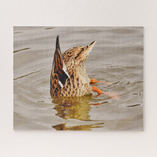 Mallard Duck Feeding Underwater Jigsaw Puzzle