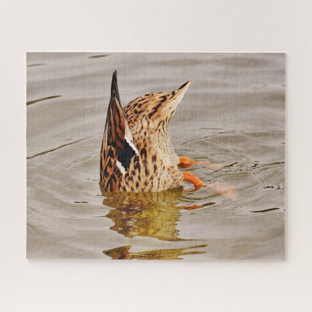 Mallard Duck Feeding Underwater Jigsaw Puzzle (Horizontal)