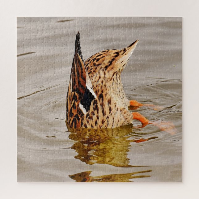 Mallard Duck Feeding Underwater Jigsaw Puzzle (Vertical)