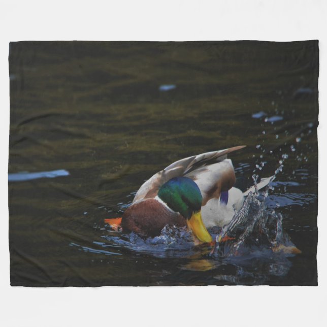 MALLARD DUCK FLEECE BLANKET (Front (Horizontal))
