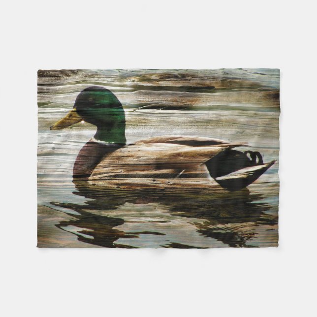 Mallard Duck Fleece Blanket (Front (Horizontal))
