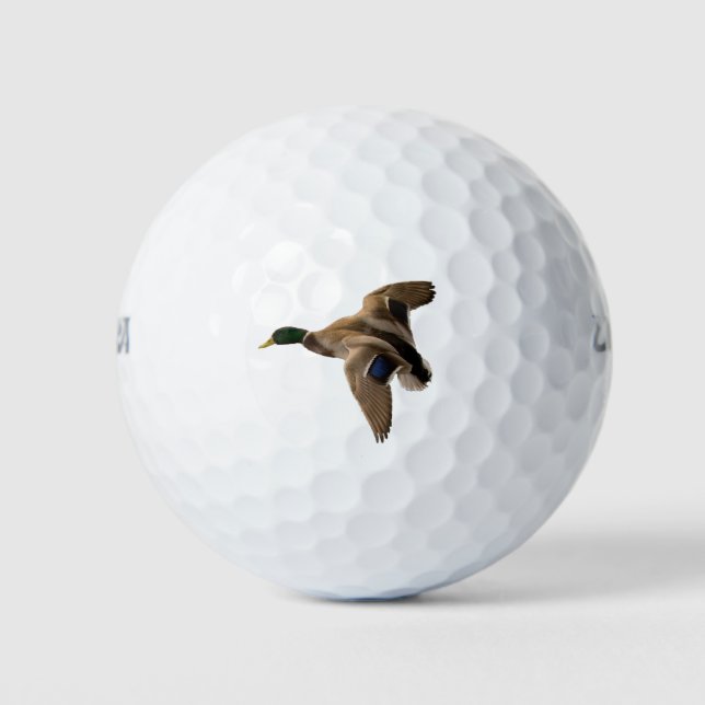 Mallard Duck Flying Nature Bird Greenhead Male Golf Balls (Front)