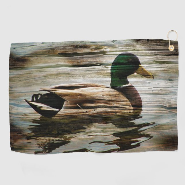 Mallard Duck Golf Towel (Horizontal)