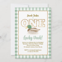 Mallard Duck Green Plaid Hunting Boy 1st Birthday